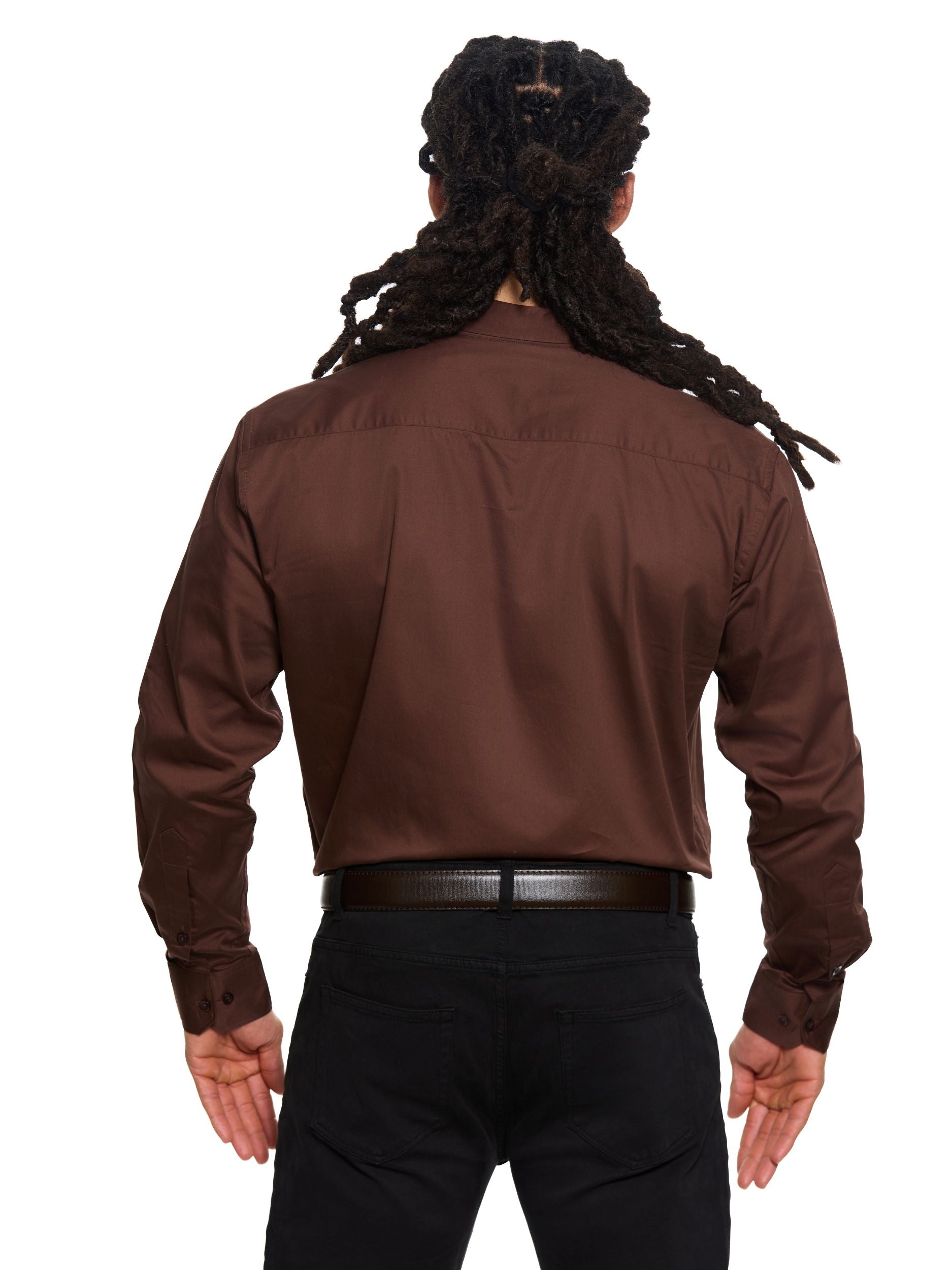 T&3s Executive Cotton Shirt - Coffee Brown