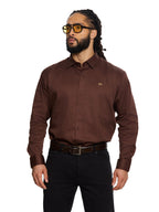 T&3s Executive Cotton Shirt - Coffee Brown