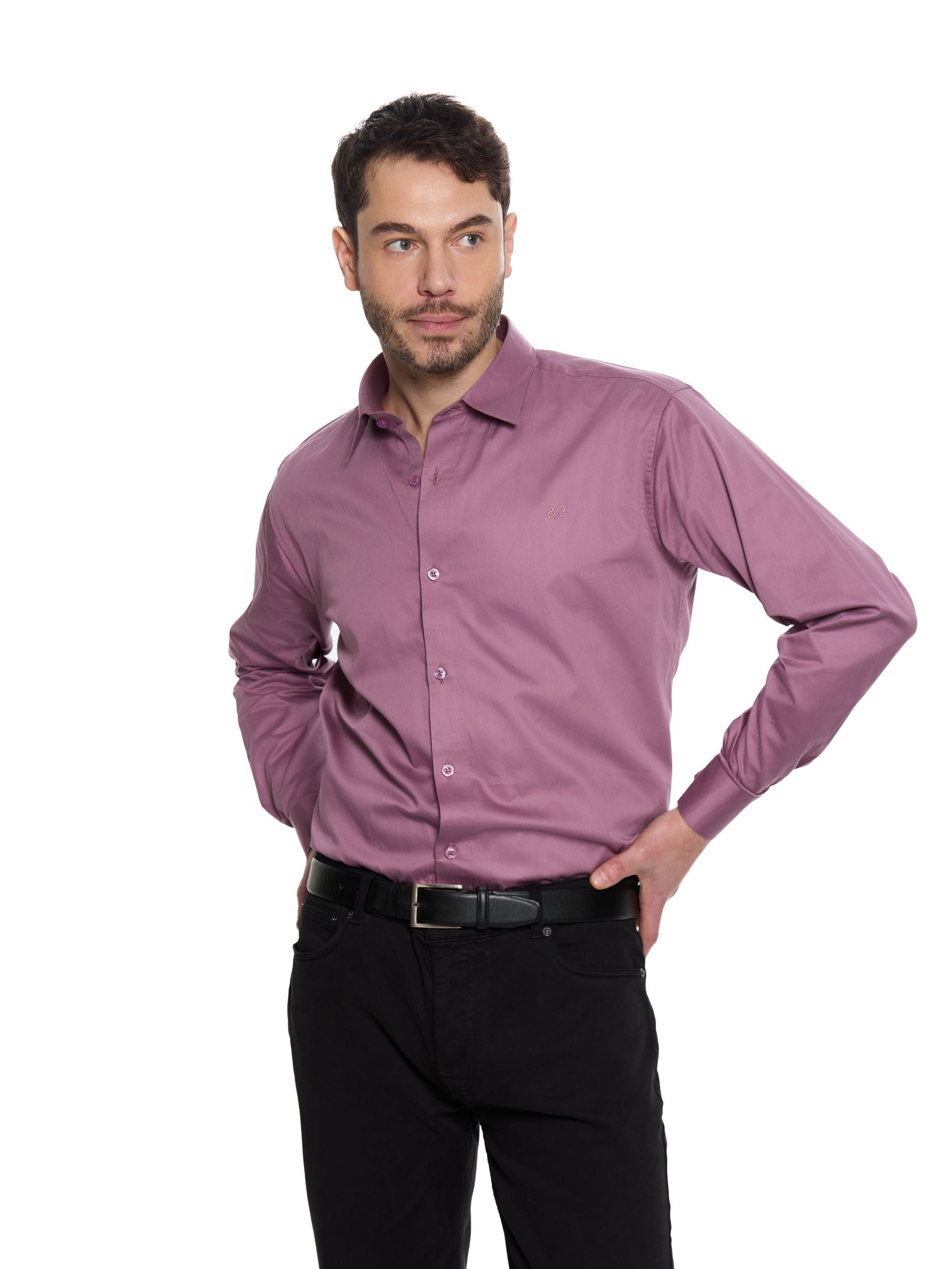 T&3s Executive Cotton Shirt - Dark Pink