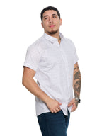 T&3s Giza Frost Geo Cotton Shirt - Blue