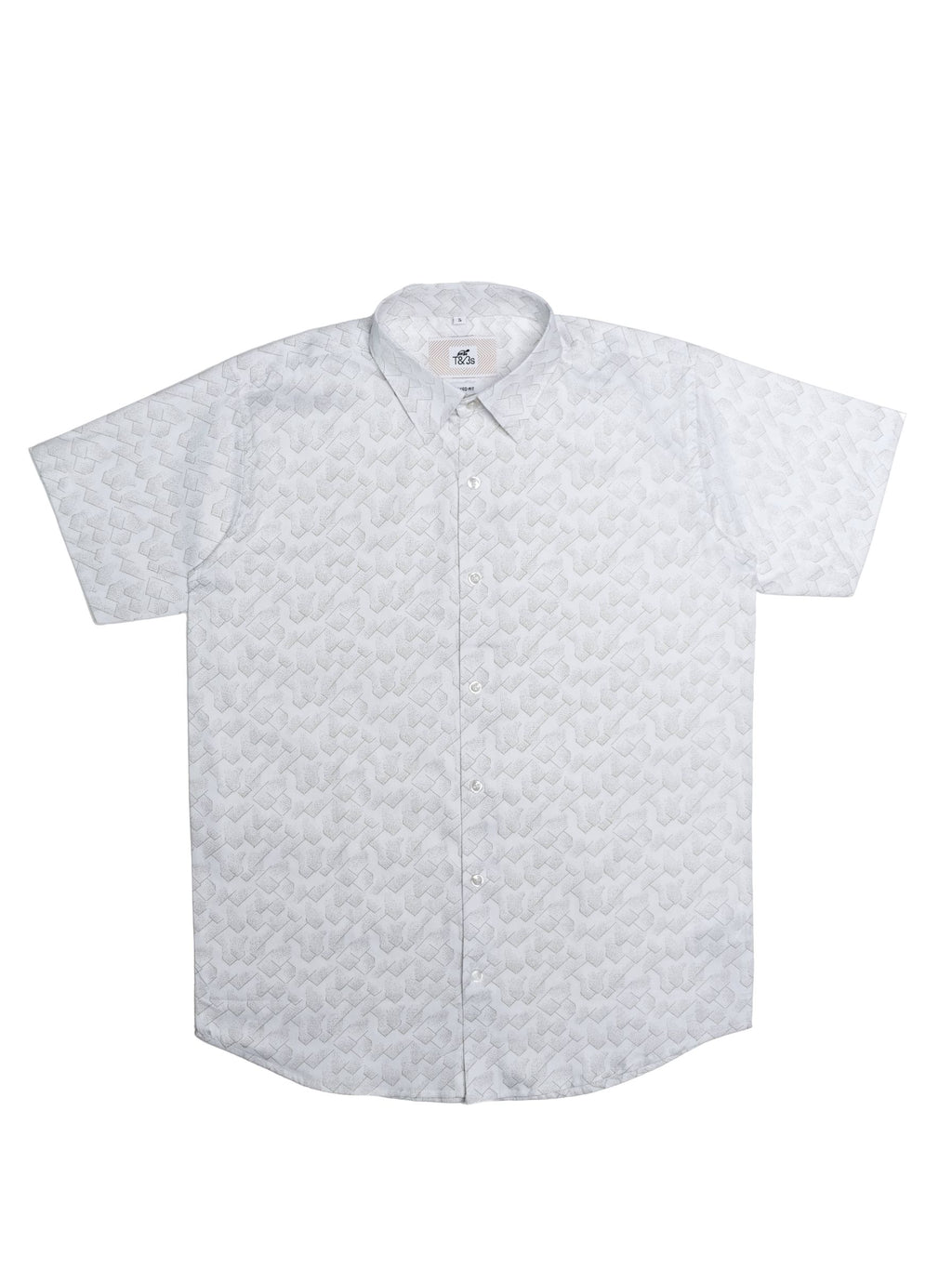 T&3s Giza Frost Geo Cotton Shirt - Golden