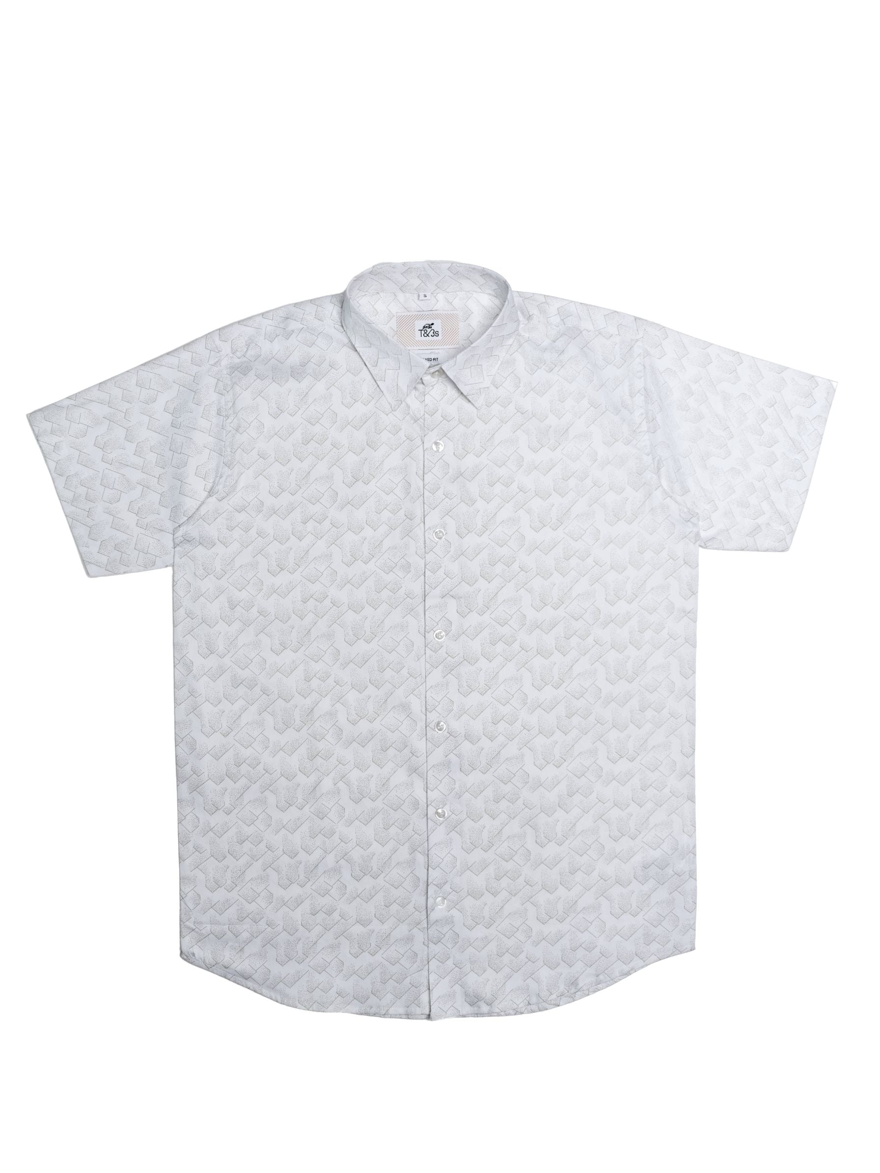T&3s Giza Frost Geo Cotton Shirt - Golden
