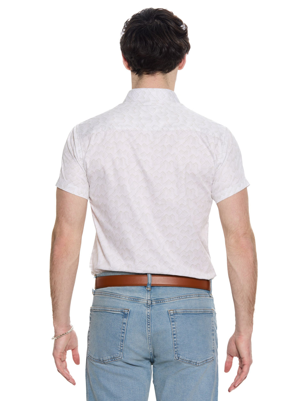T&3s Giza Frost Geo Cotton Shirt - Golden