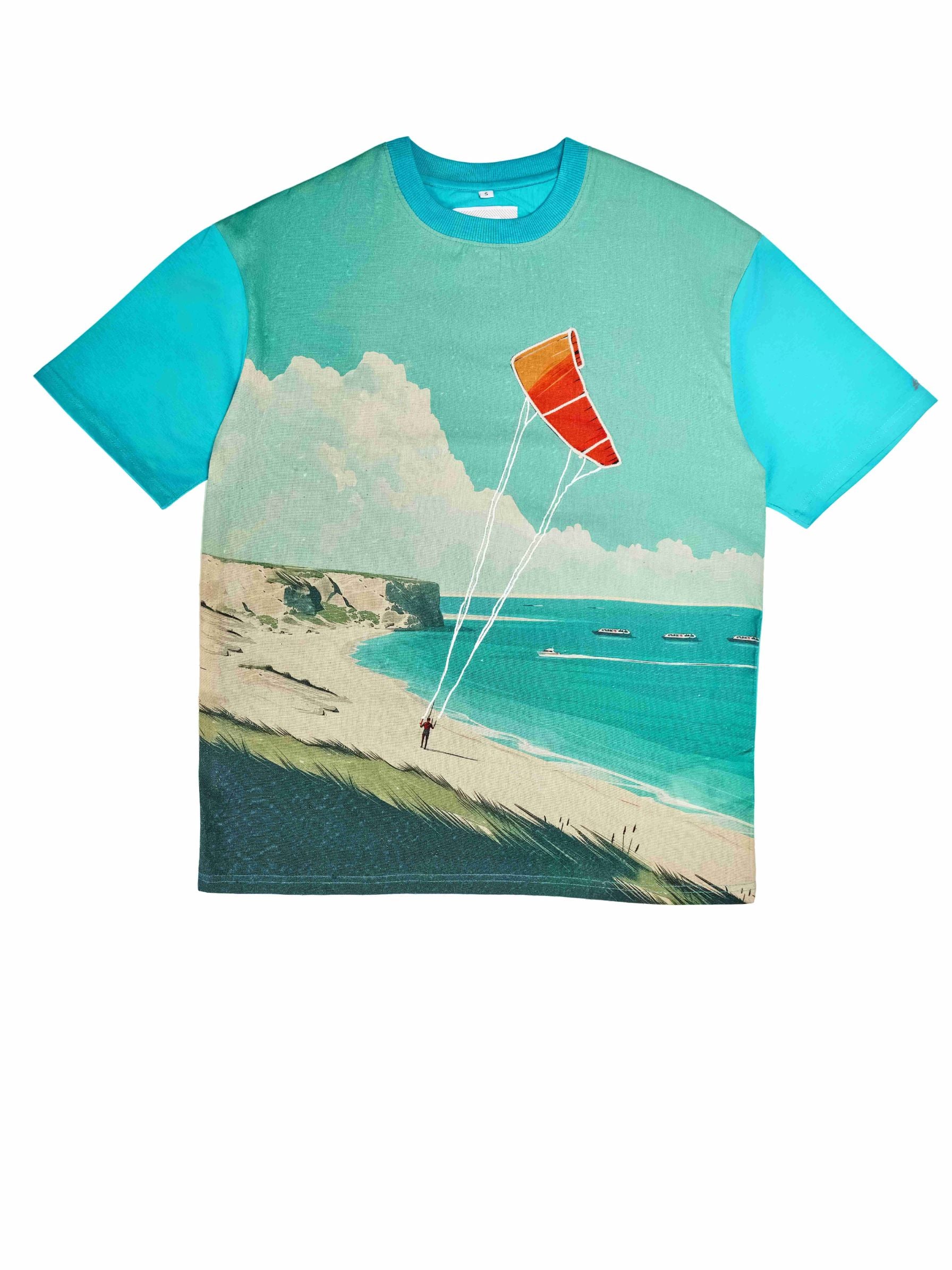 T&3s Graphic T-Shirt – Handcrafted String Embroidery - Kitesurfing
