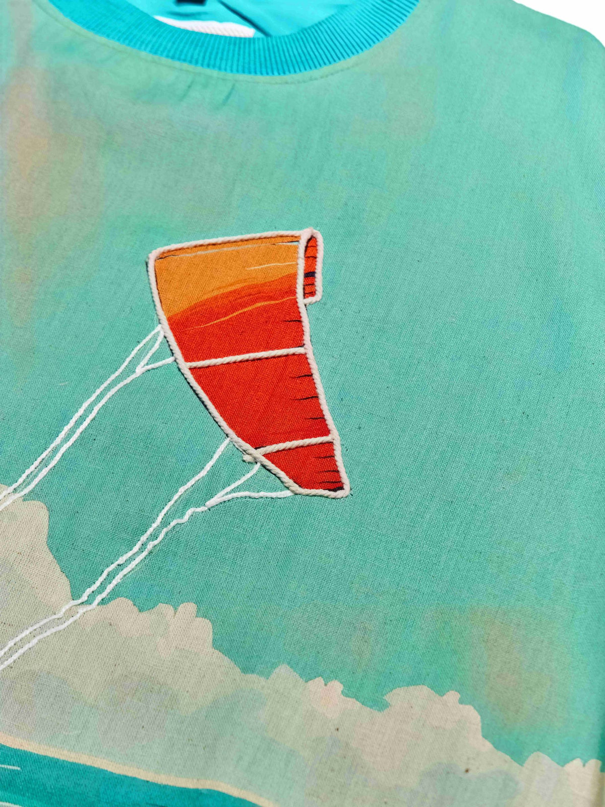 T&3s Graphic T-Shirt – Handcrafted String Embroidery - Kitesurfing