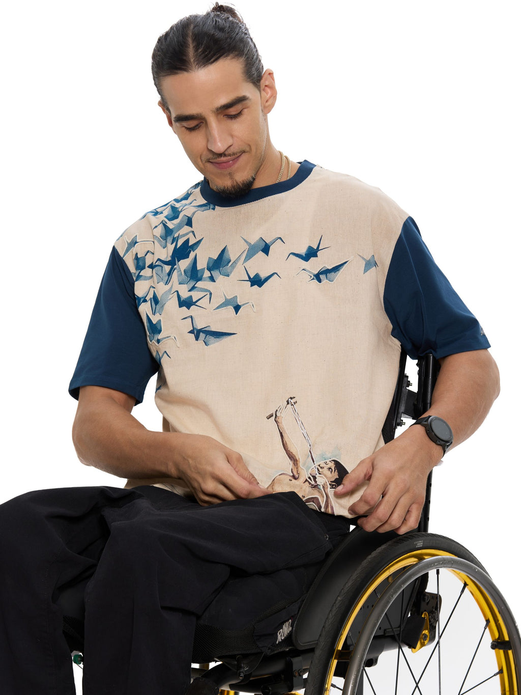 T&3s Graphic T-Shirt – Handcrafted String Embroidery - Sling Shot