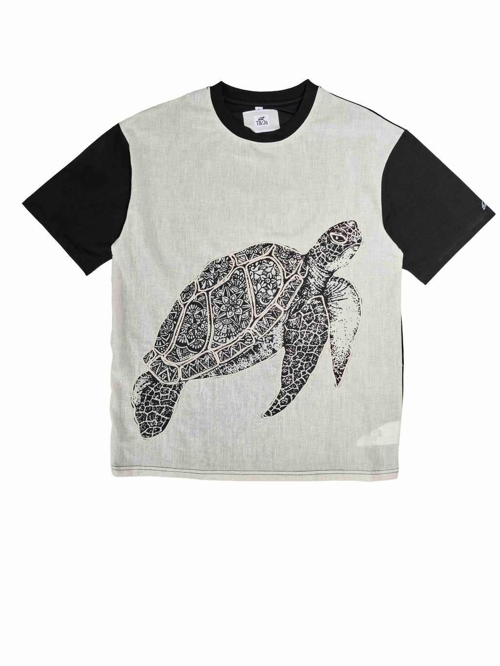 T&3s Graphic T-Shirt – Handcrafted String Embroidery - Turtle