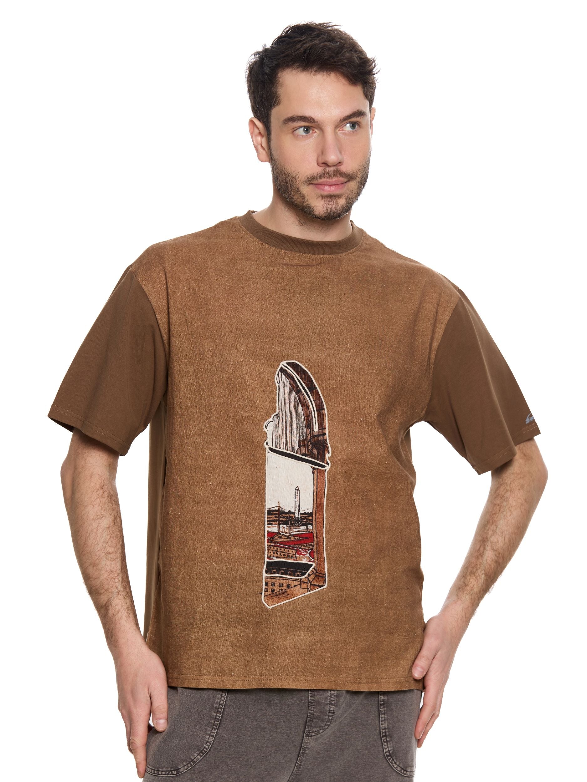 T&3s Graphic T-Shirt – Handcrafted String Embroidery - Urban Monument