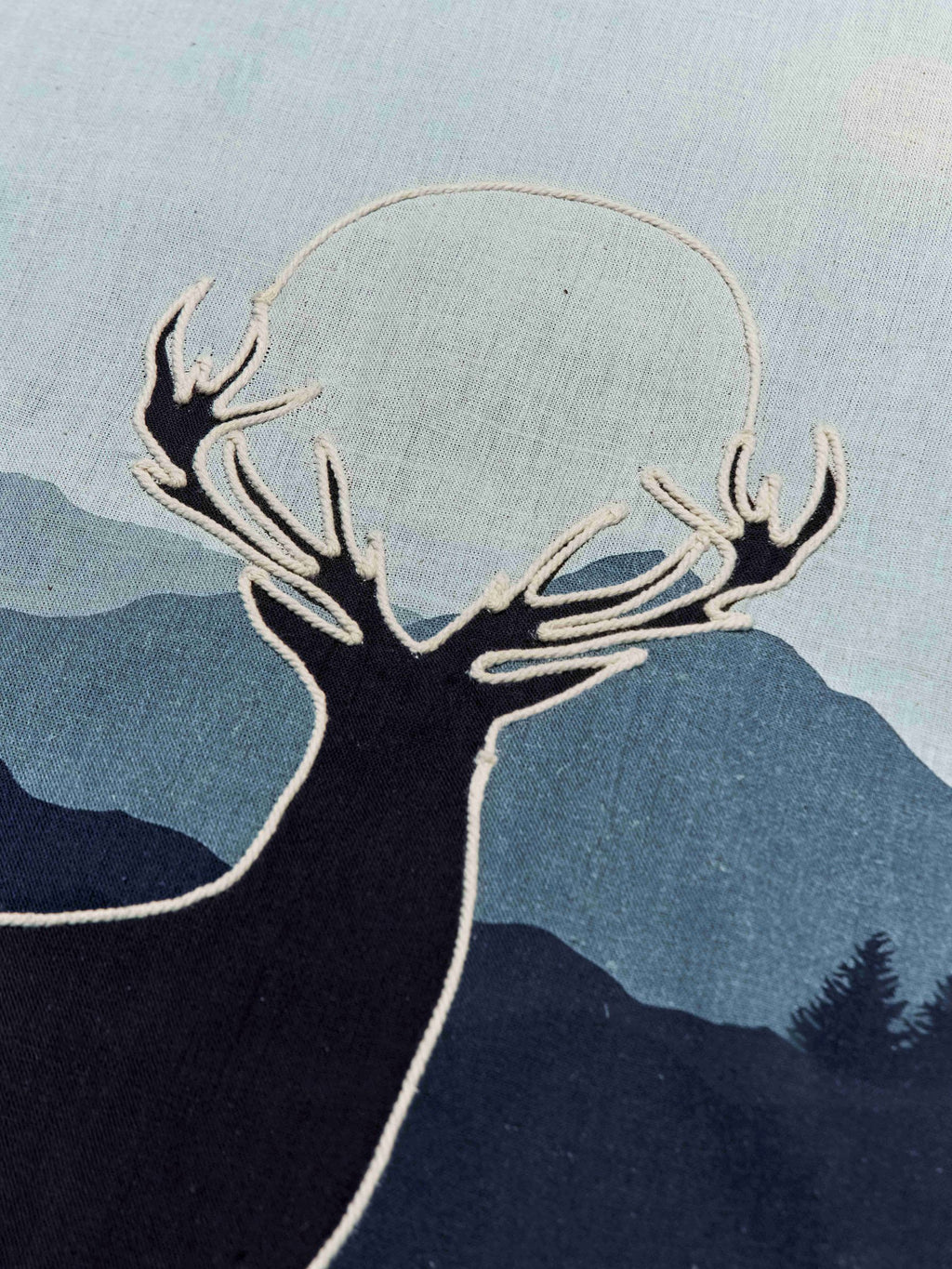 T&3s Graphic T-Shirt – Handcrafted String Embroidery - Wild Deer