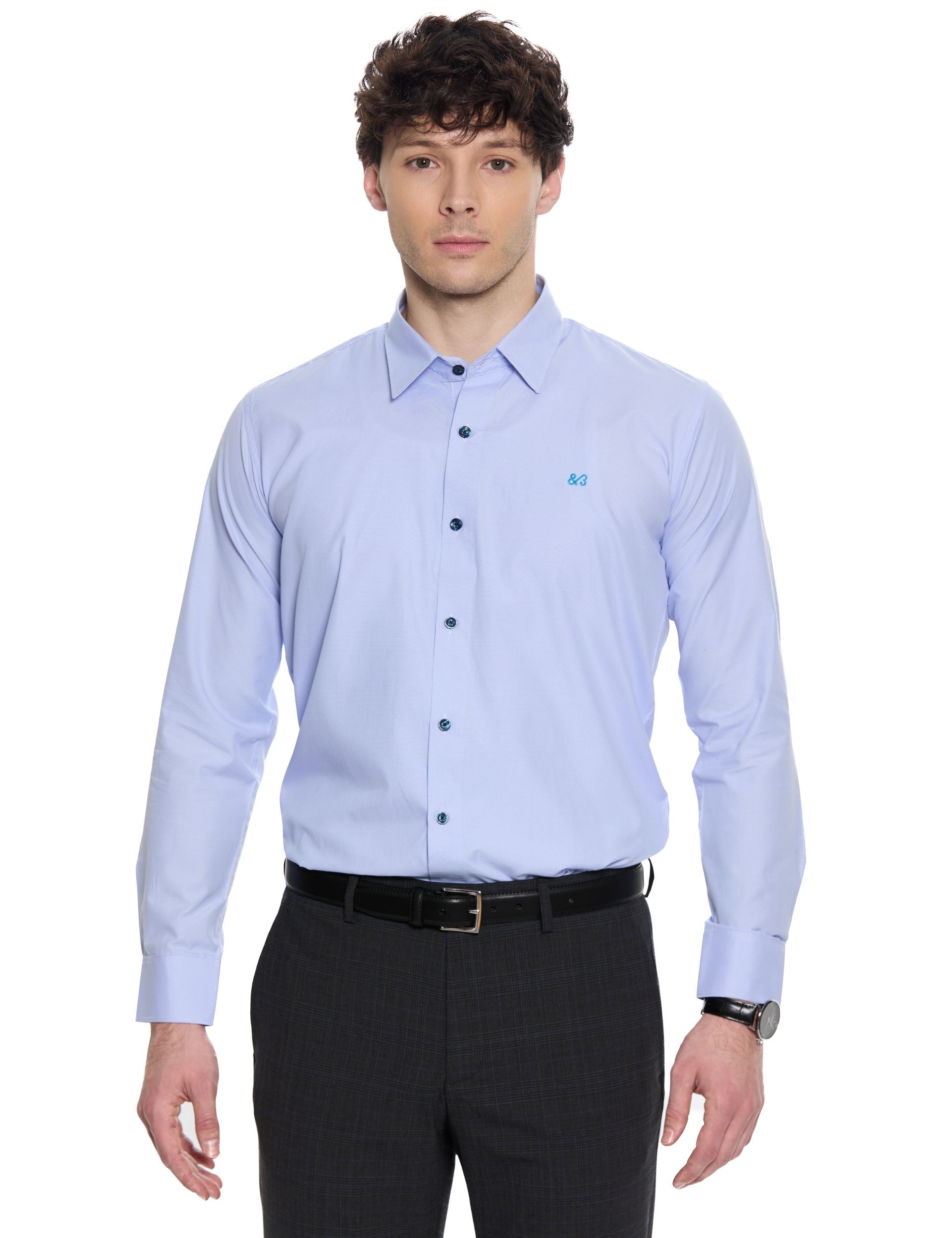 T&3s Grid Performance Shirt - Ocean Blue