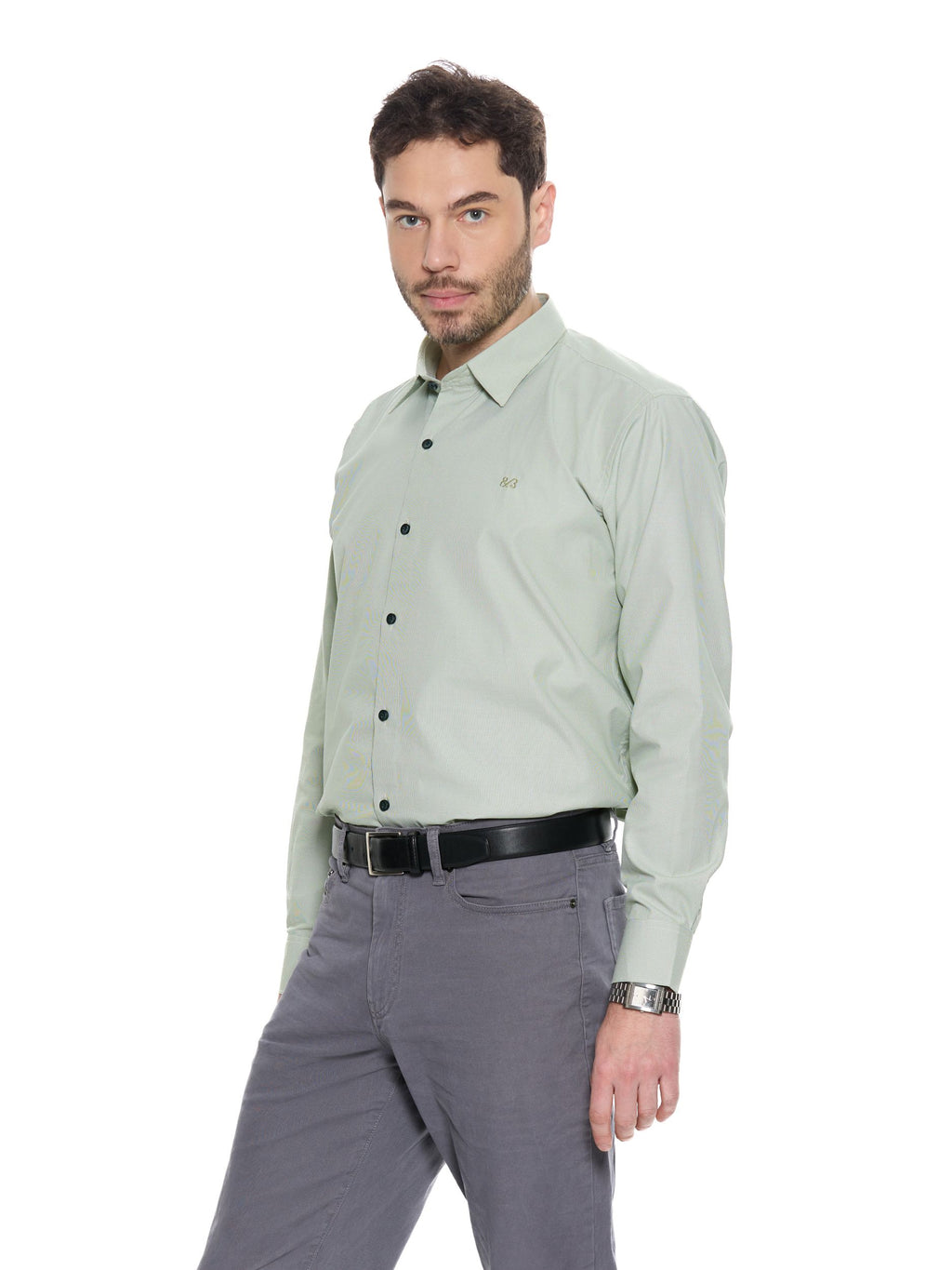 T&3s Grid Performance Shirt - Sage Green