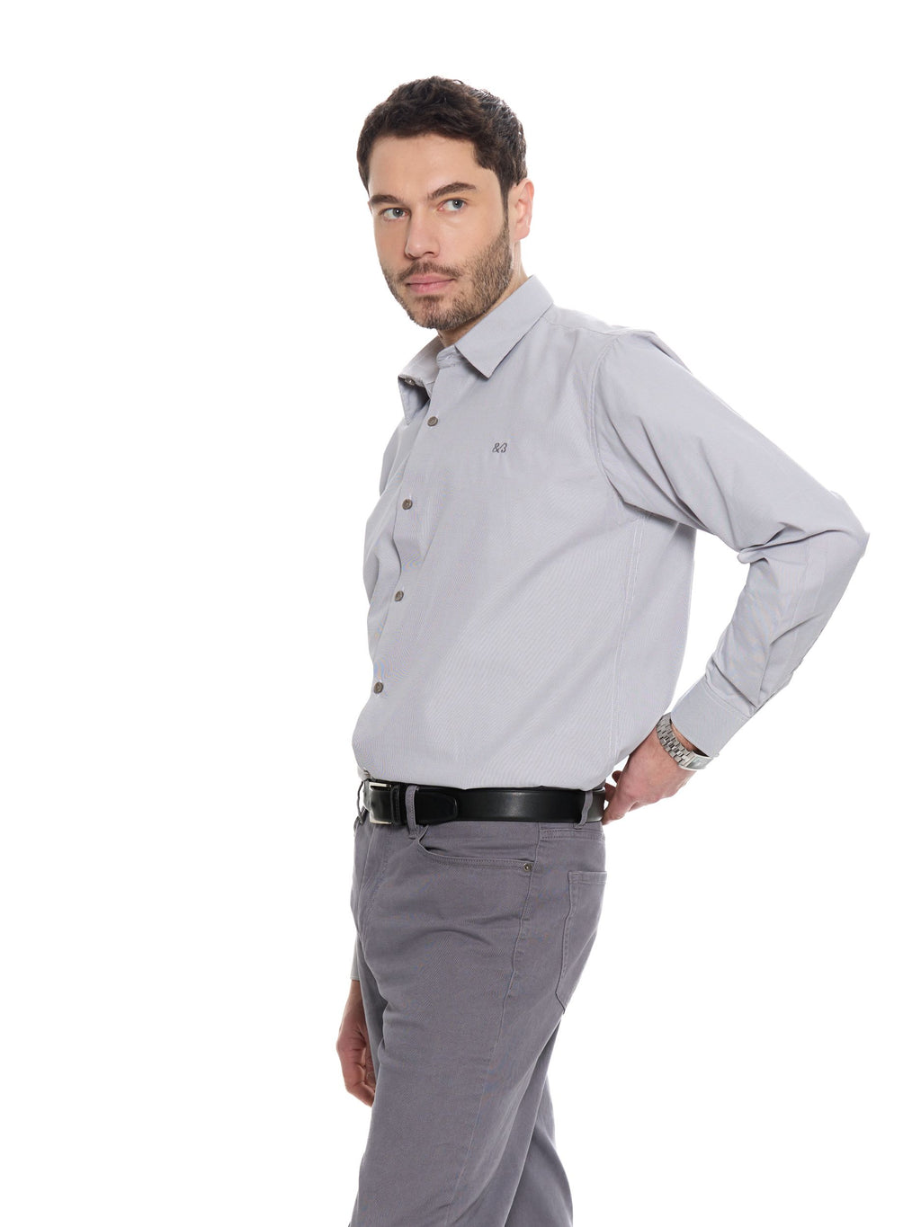 T&3s Grid Performance Shirt - Storm Cloud