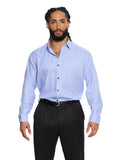 T&3s Midnight Grid Performance Button-Down Shirt - Powder Blue