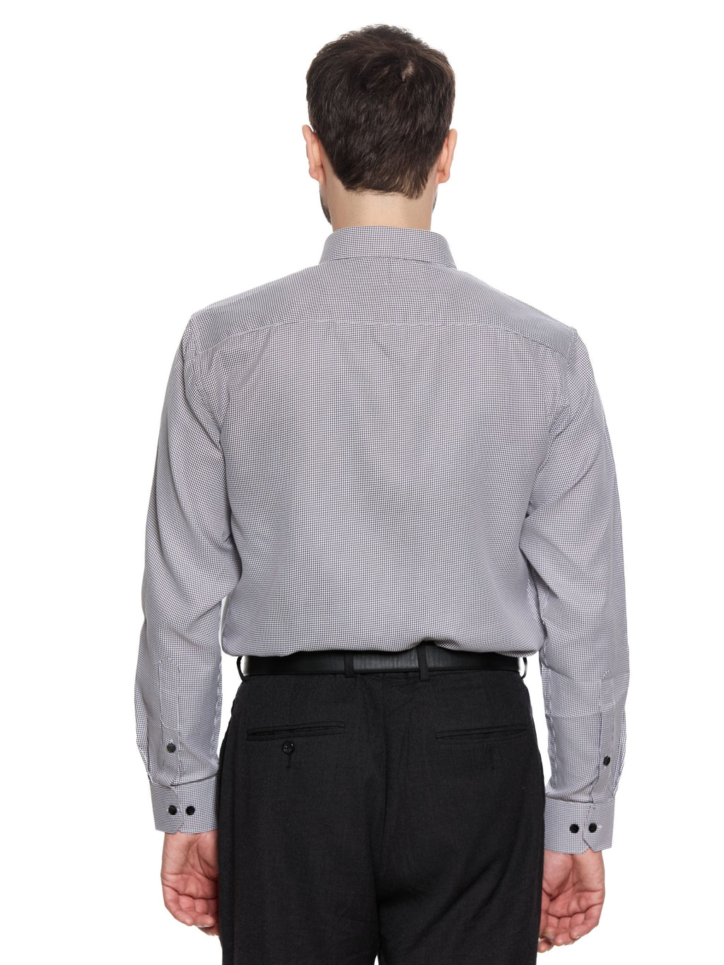 T&3s Midnight Grid Performance Button-Down Shirt - Slate Gray