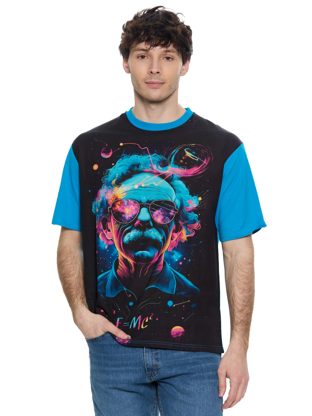T&3s Rebel Toon Graphic Cotton T-Shirt - Holi Einstein