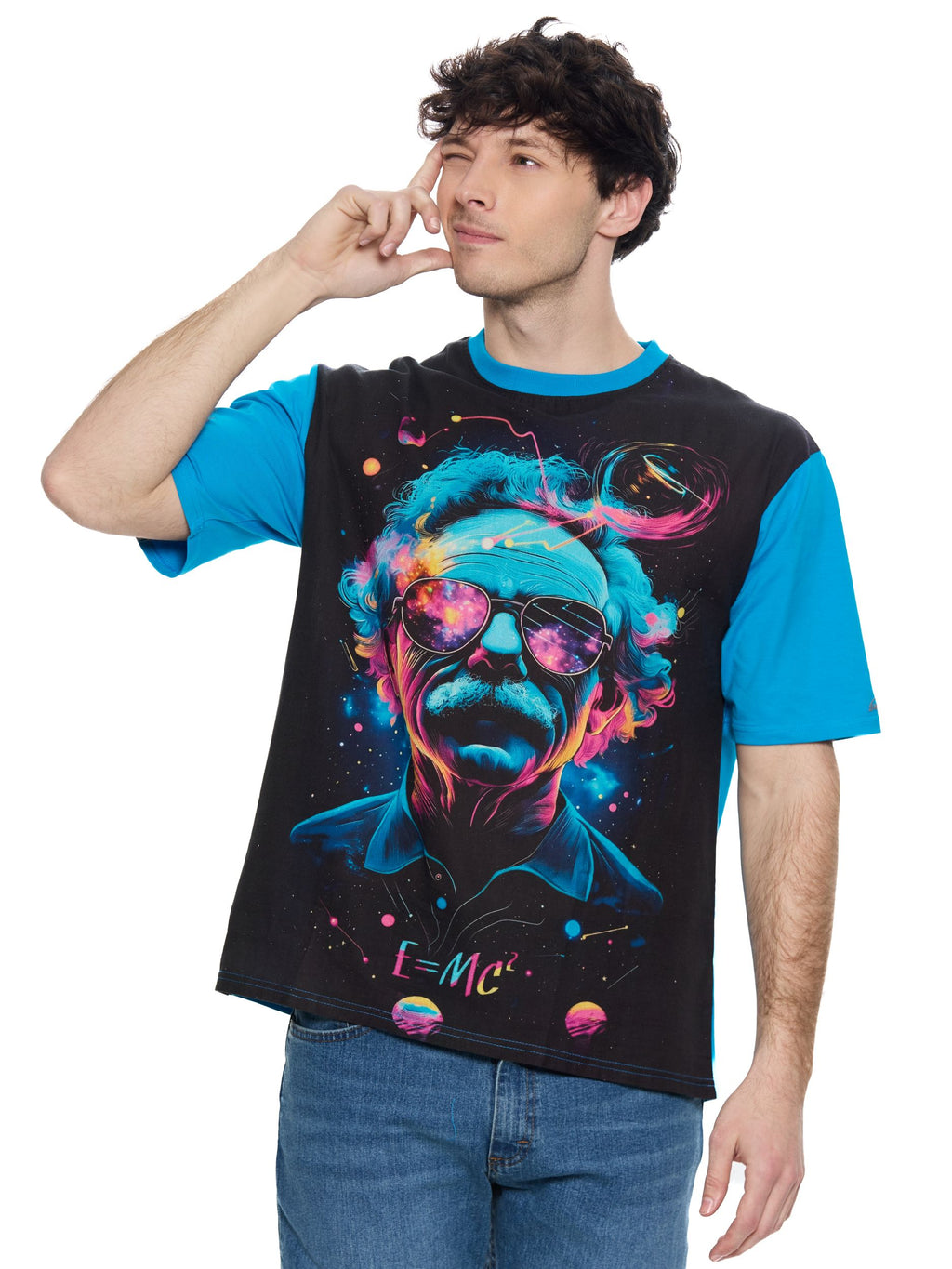 T&3s Rebel Toon Graphic Cotton T-Shirt - Holi Einstein