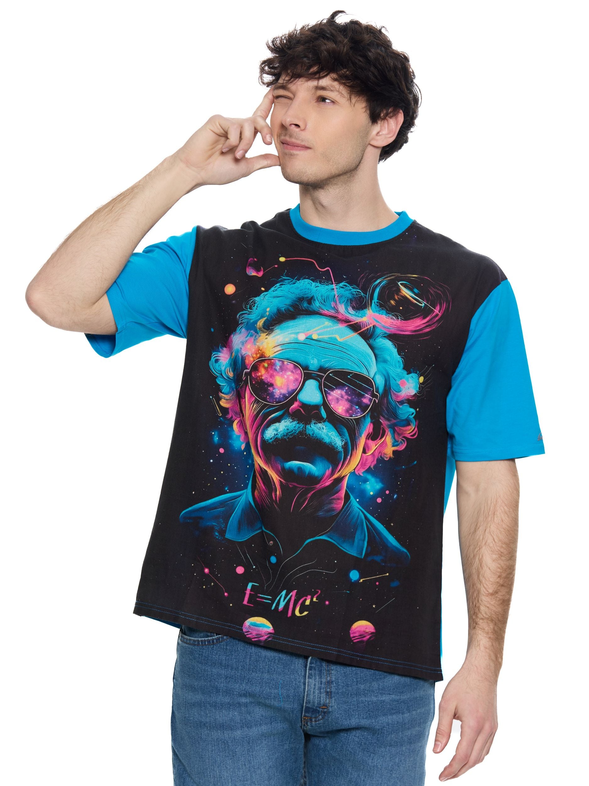 T&3s Rebel Toon Graphic Cotton T-Shirt - Holi Einstein