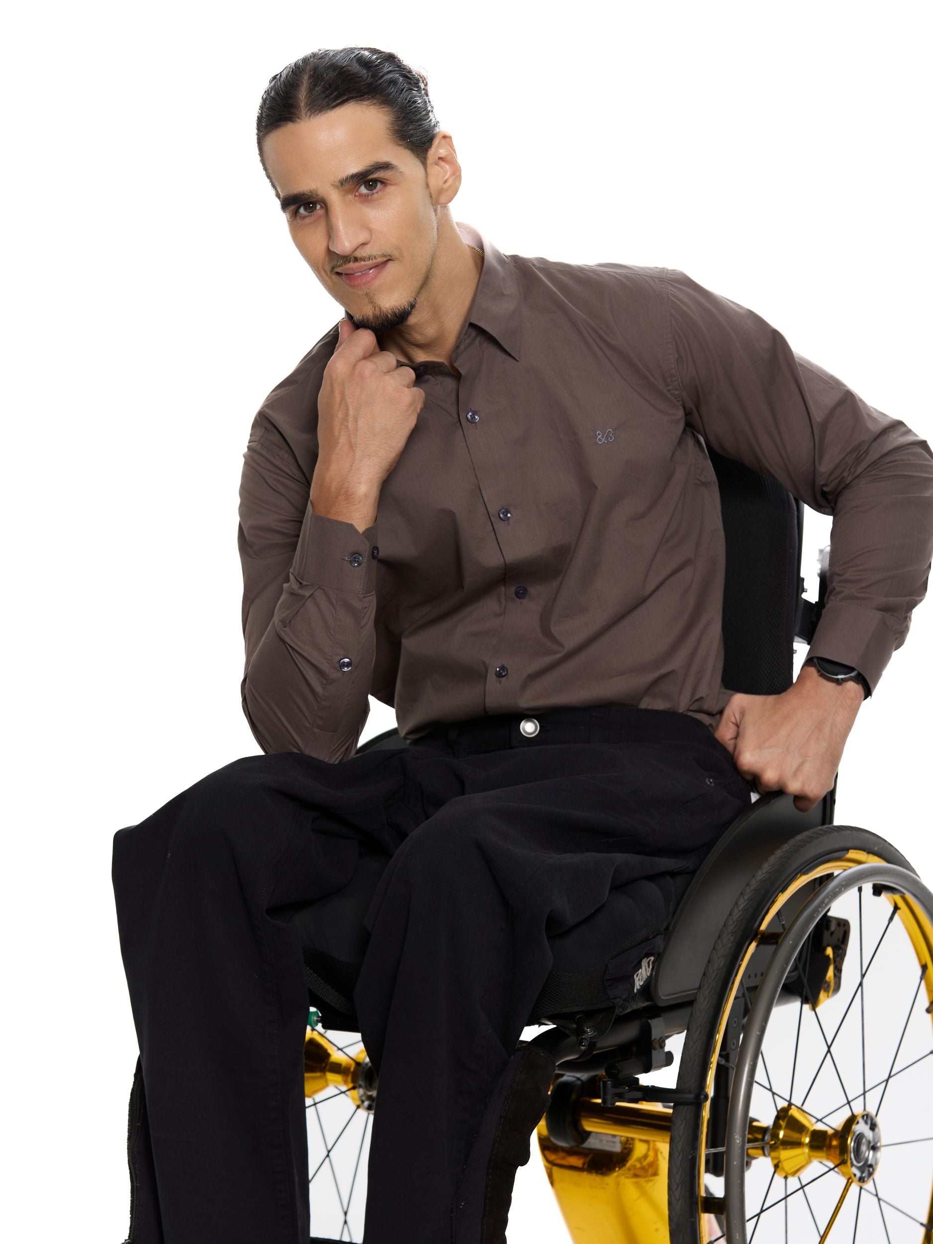    T&3s Signature Cotton Shirt- Coffee Brown