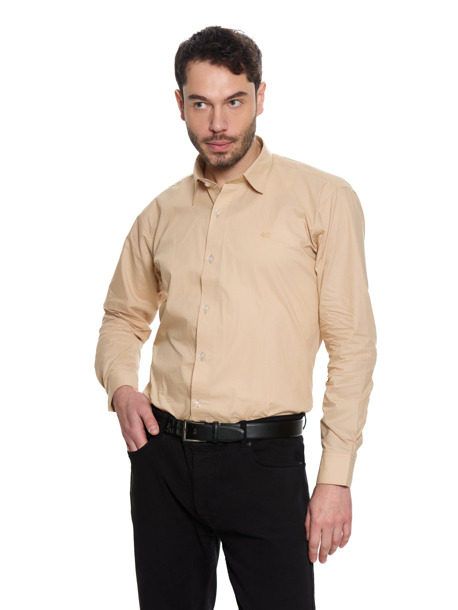     T&3s Signature Cotton Shirt- Dark Cream