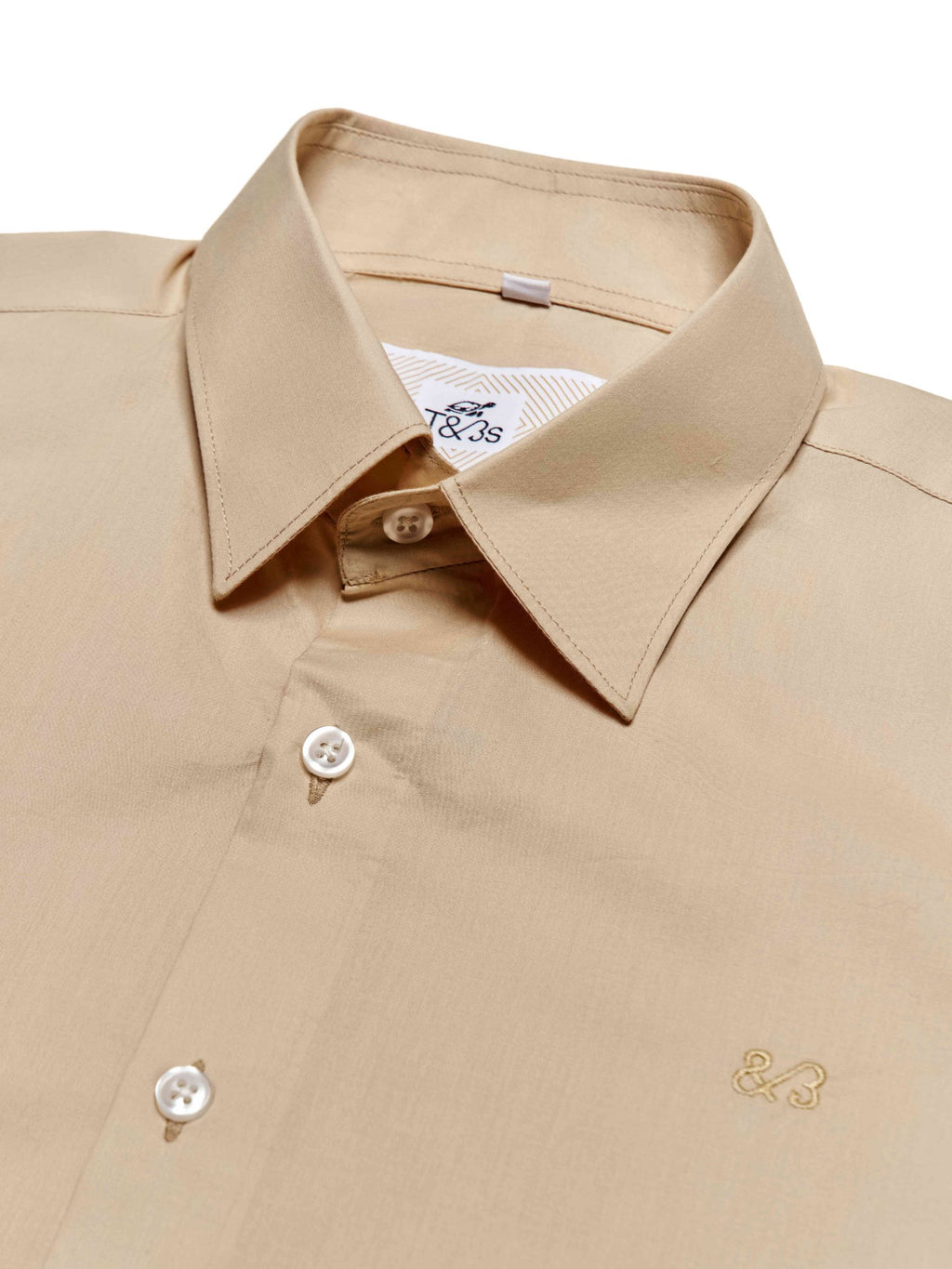     T&3s Signature Cotton Shirt- Dark Cream