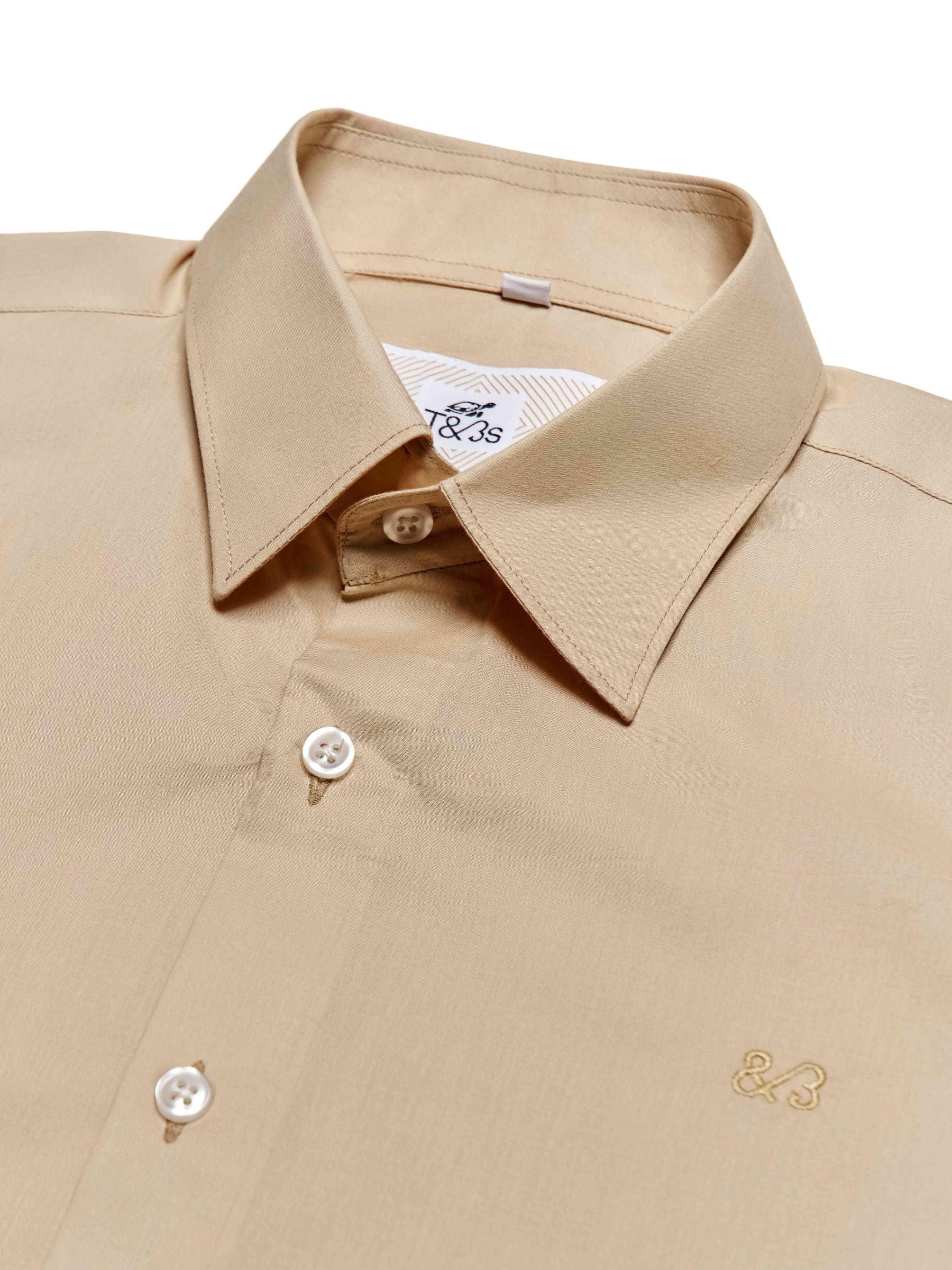     T&3s Signature Cotton Shirt- Dark Cream