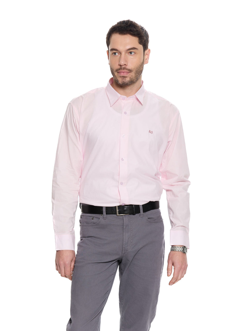 T&3s Signature Cotton Shirt- Pink