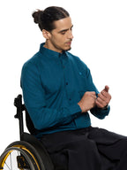     T&3s Signature Cotton Shirt- Teal Blue