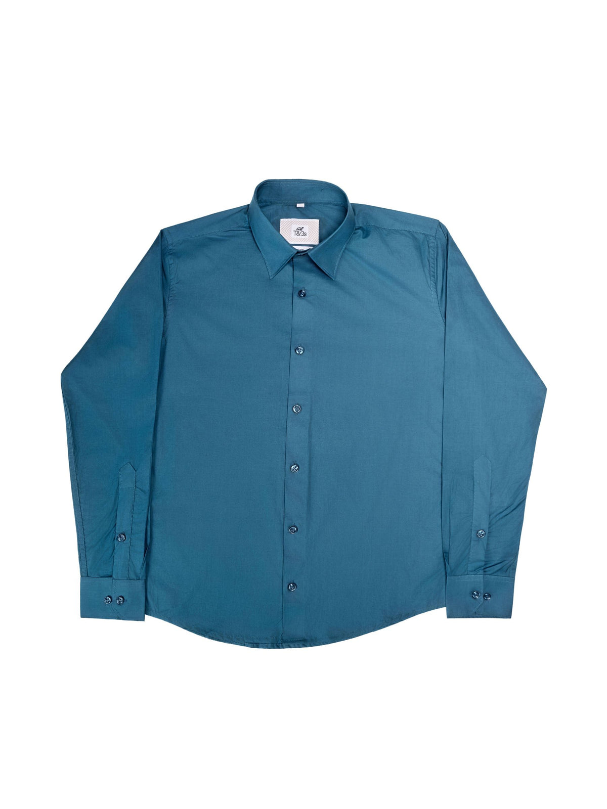     T&3s Signature Cotton Shirt- Teal Blue
