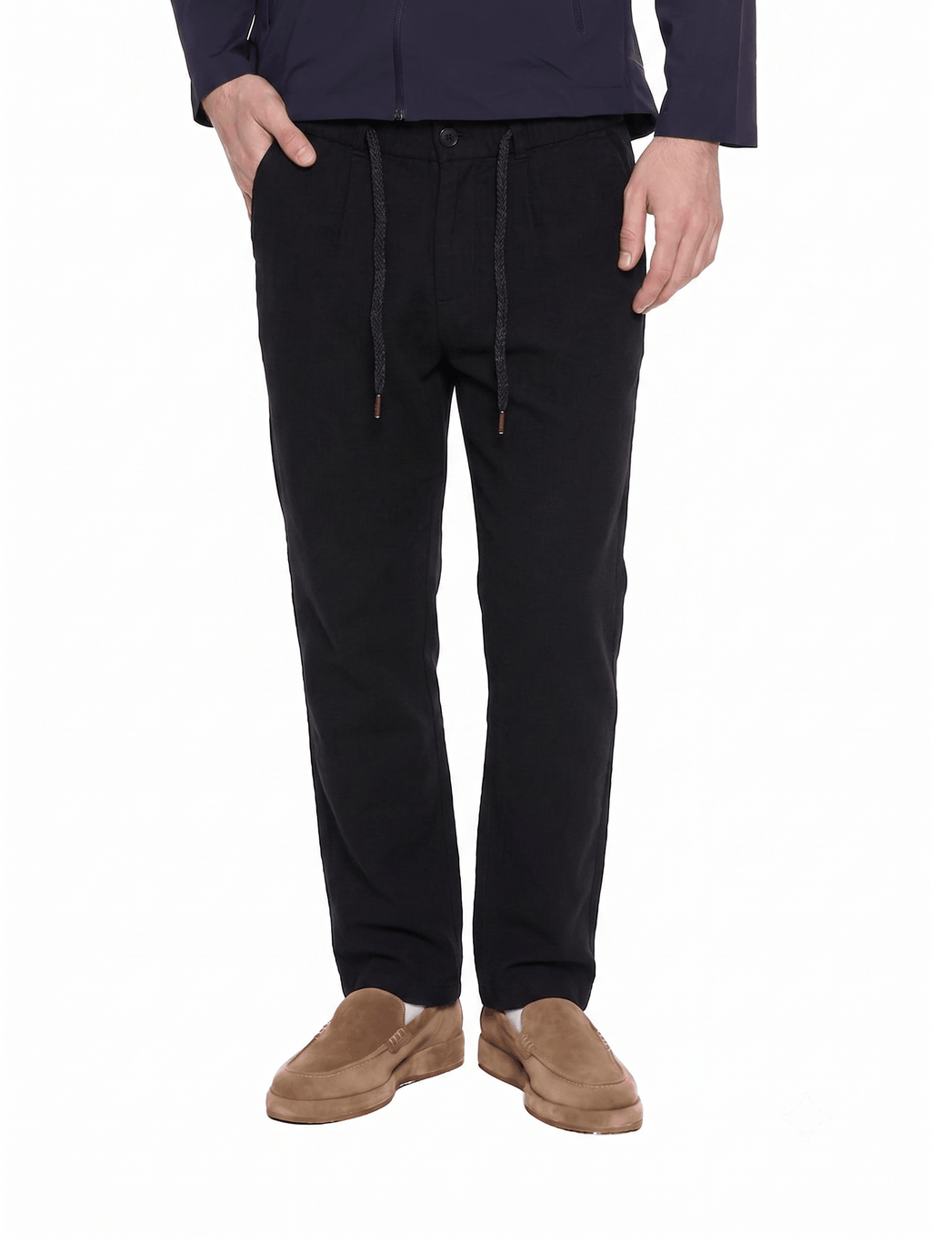 T&3s TAKO MAKO Linen Drawstring Pants - Black