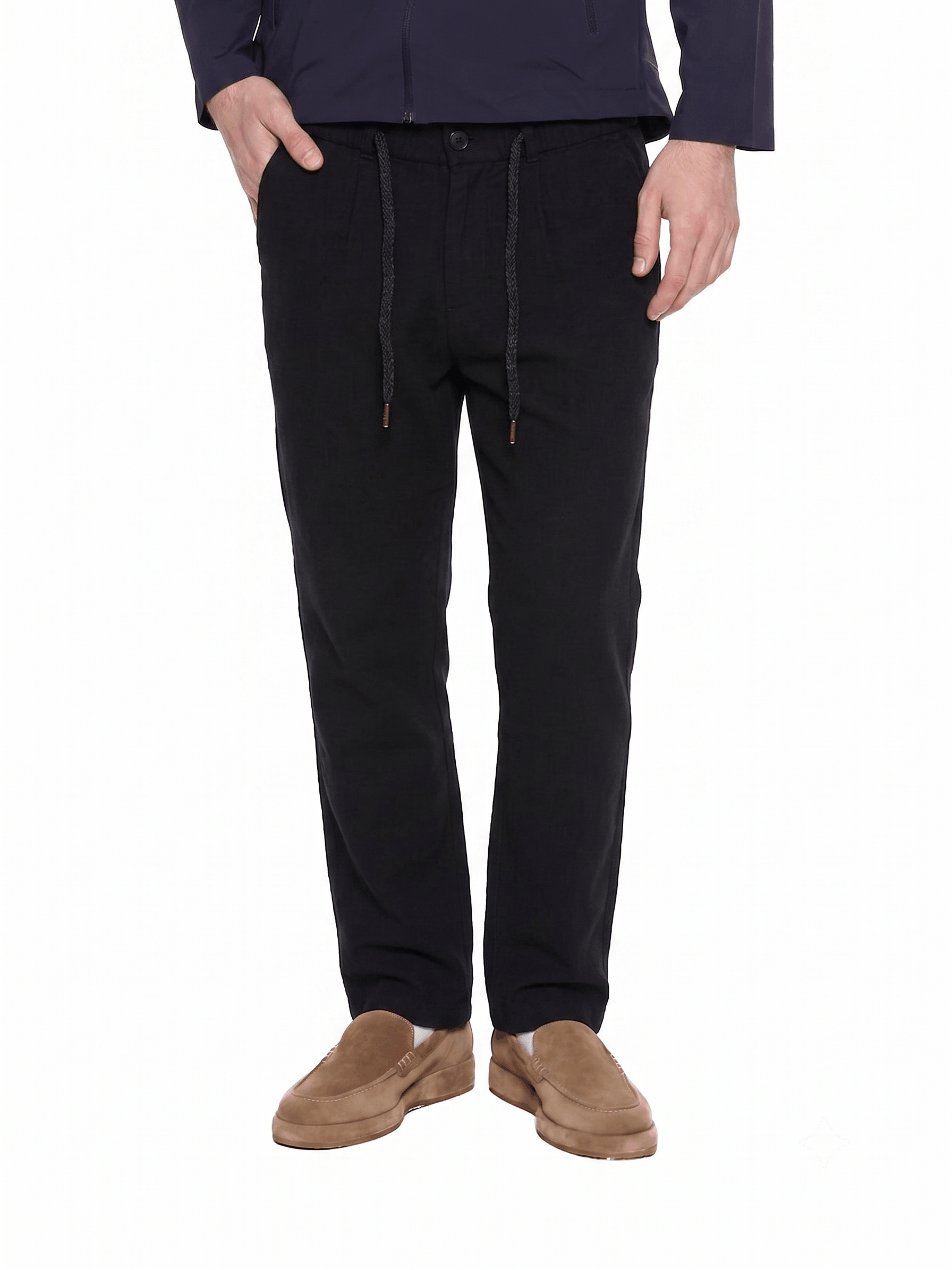 T&3s TAKO MAKO Linen Drawstring Pants - Black