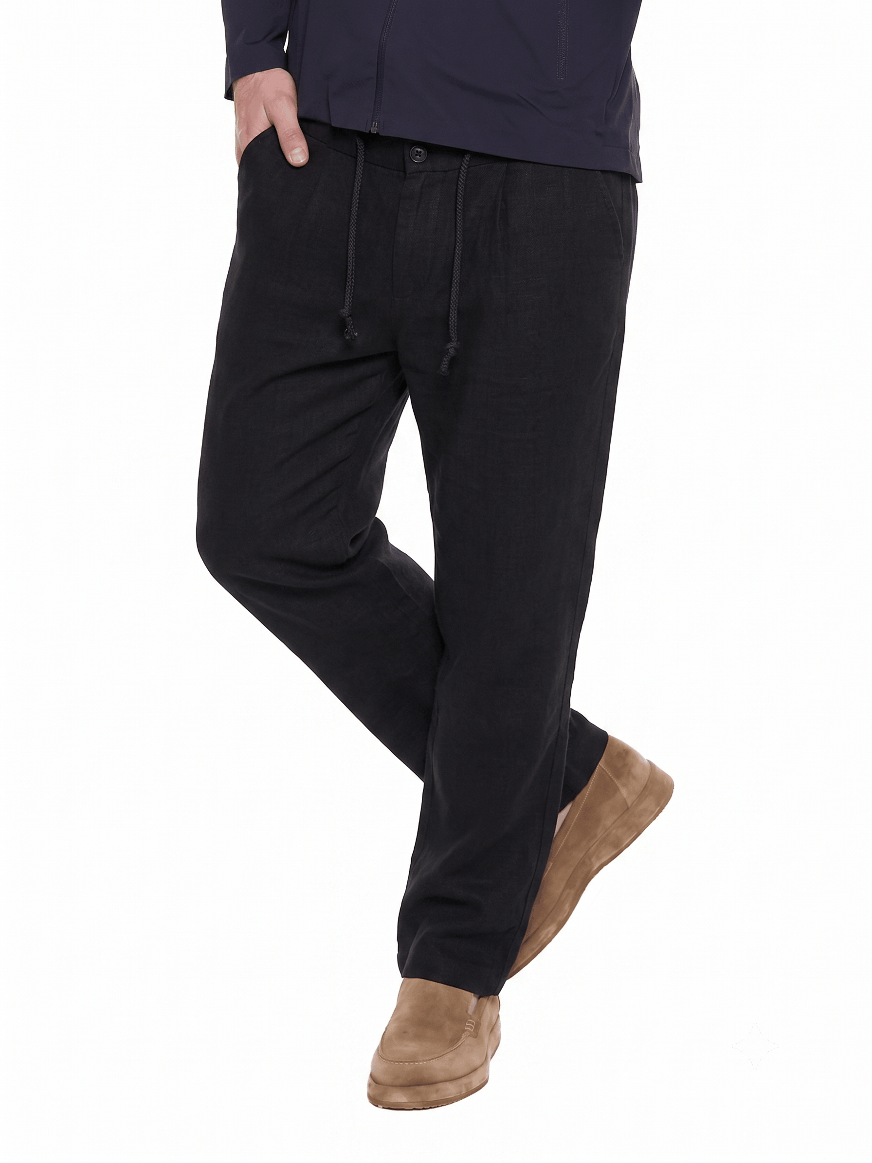 T&3s TAKO MAKO Linen Drawstring Pants - Black