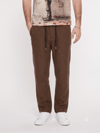 T&3s TAKO MAKO Linen Drawstring Pants - Dark Taupe