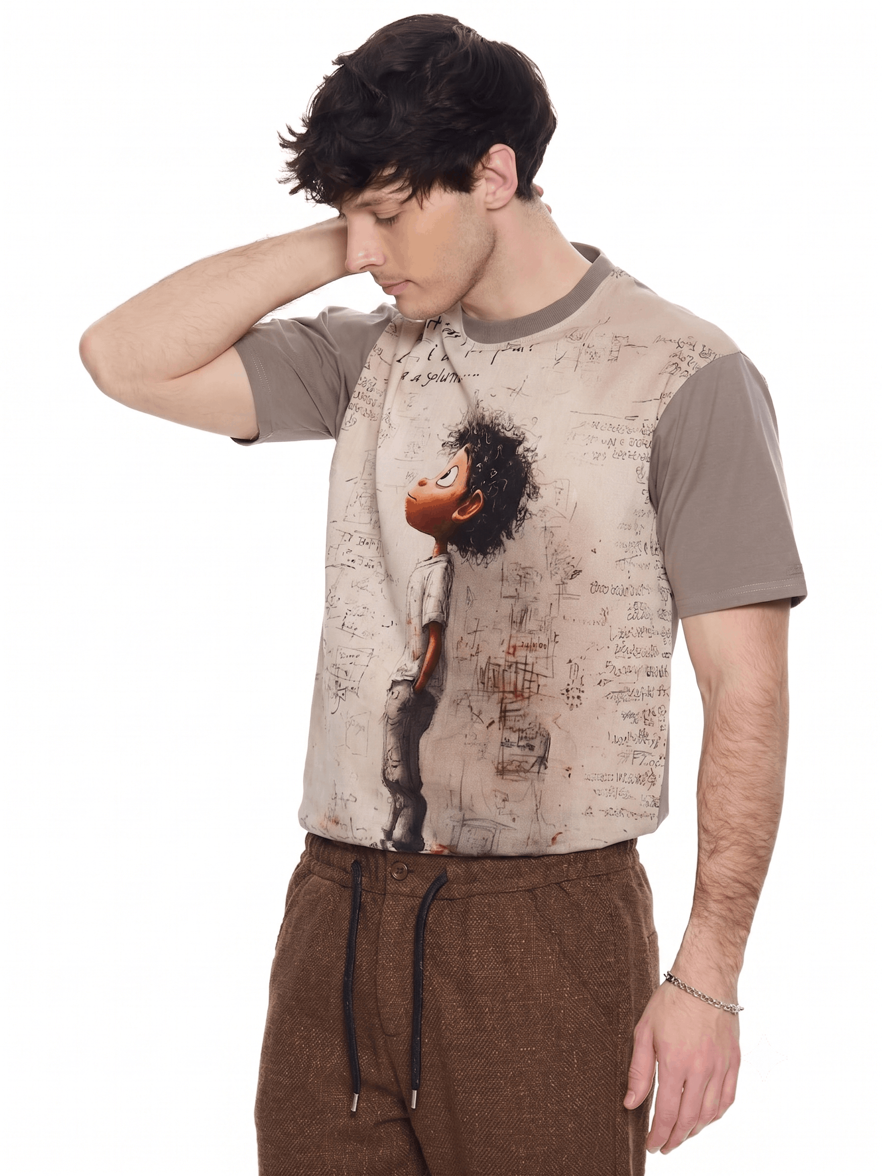 T&3s TAKO MAKO Linen Drawstring Pants - Dark Taupe