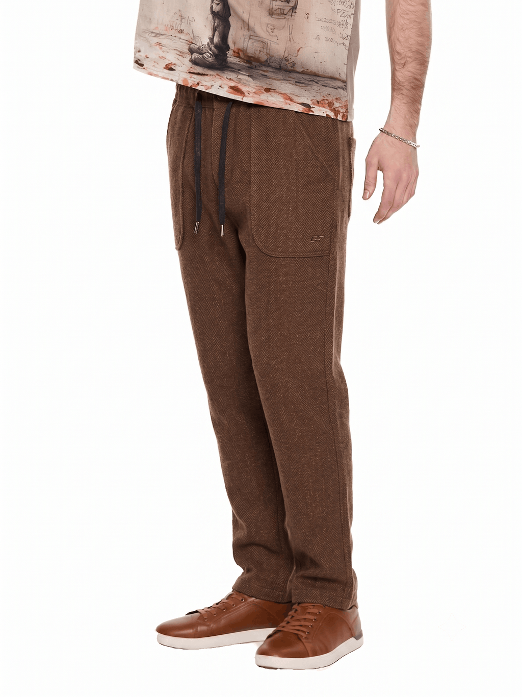 T&3s TAKO MAKO Linen Drawstring Pants - Dark Taupe