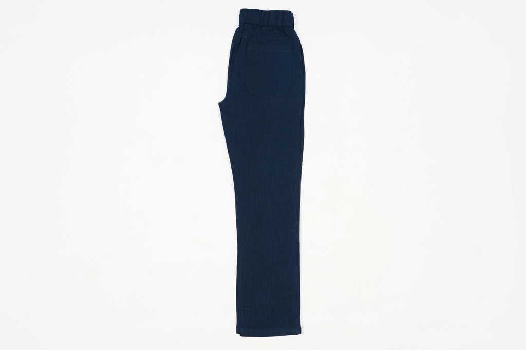T&3s TAKO MAKO Linen Drawstring Pants - Very Navy Blue