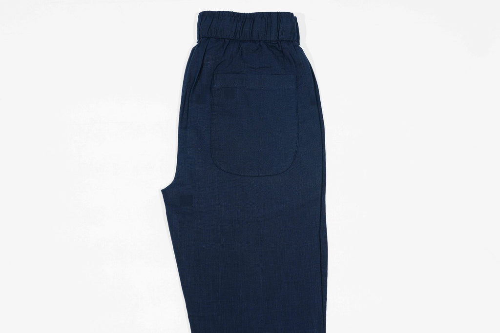 T&3s TAKO MAKO Linen Drawstring Pants - Very Navy Blue