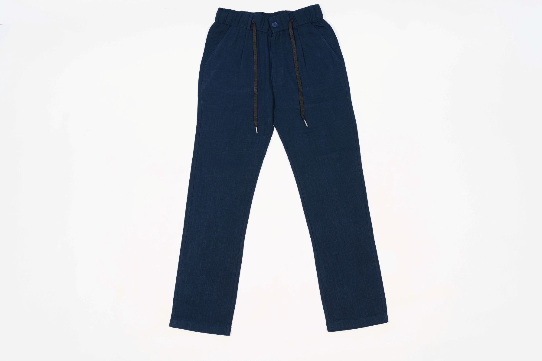 T&3s TAKO MAKO Linen Drawstring Pants - Very Navy Blue