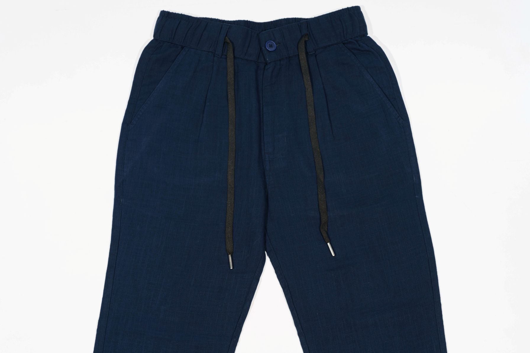 T&3s TAKO MAKO Linen Drawstring Pants - Very Navy Blue