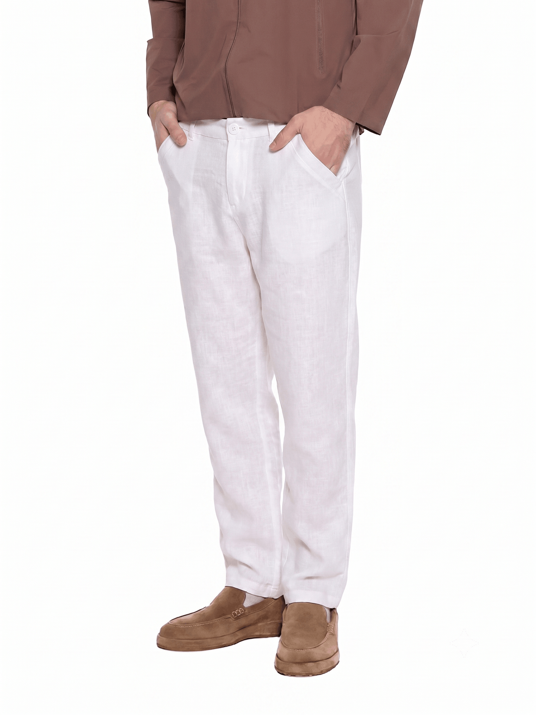 T&3s TAKO MAKO Linen Drawstring Pants - White