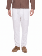 T&3s TAKO MAKO Linen Drawstring Pants - White