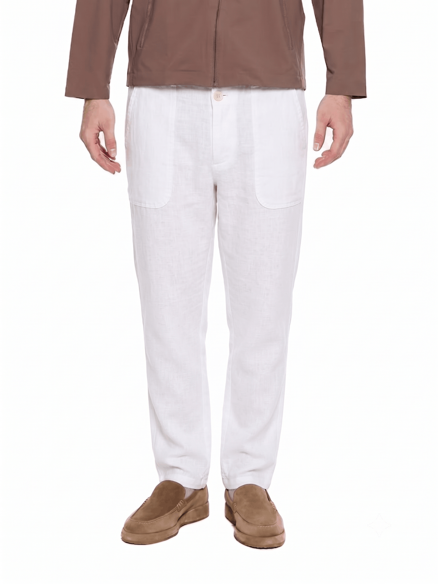 T&3s TAKO MAKO Linen Drawstring Pants - White