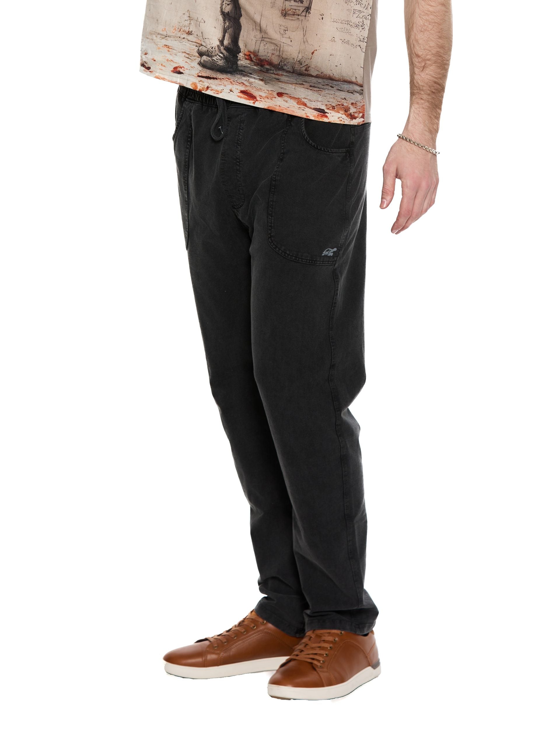 T&3s UrbanFlex Stretch Drawstring Pants - Midnight Black