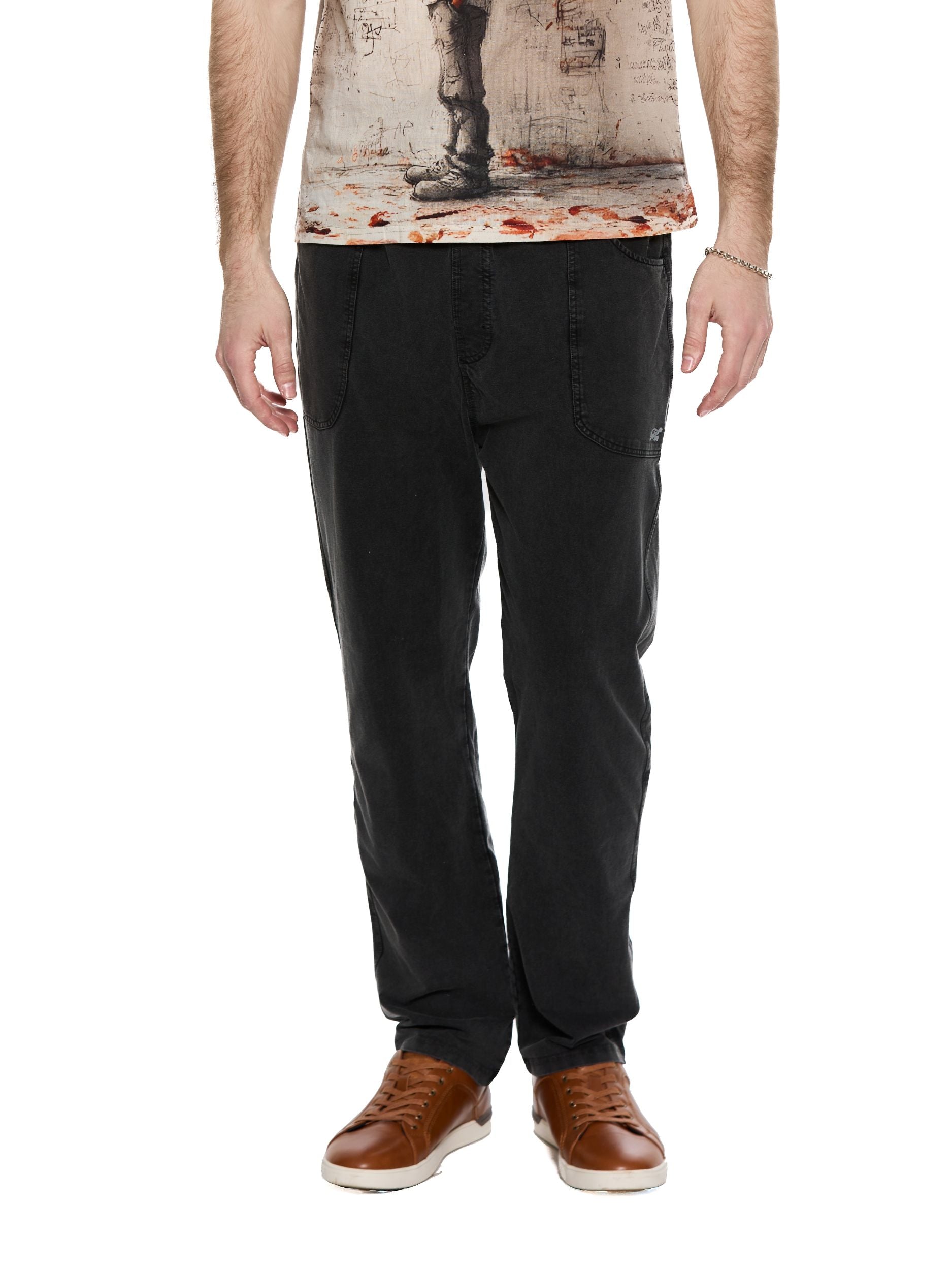 T&3s UrbanFlex Stretch Drawstring Pants - Midnight Black