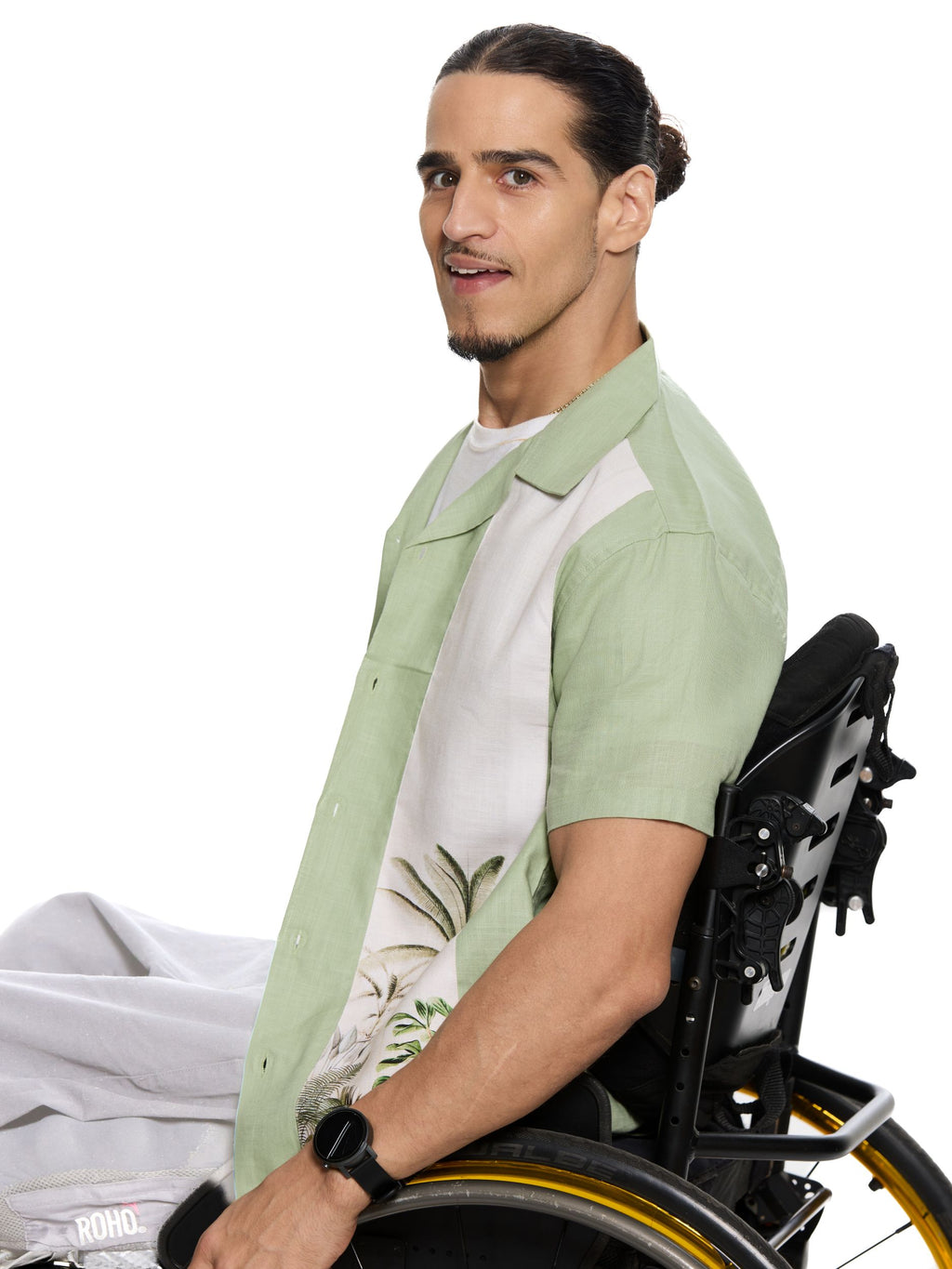 T&3s Vista Cuban Collar Cotton Shirt - Sage Green