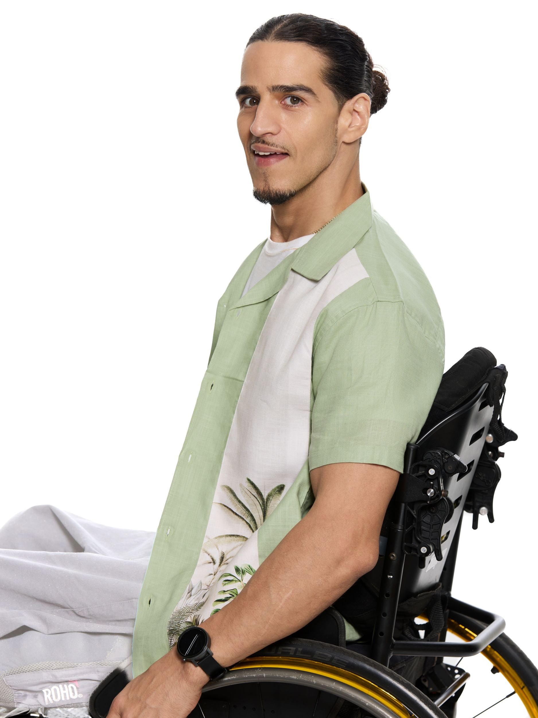 T&3s Vista Cuban Collar Cotton Shirt - Sage Green