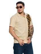 T&3s Vista Cuban Collar Cotton Shirt - Tan