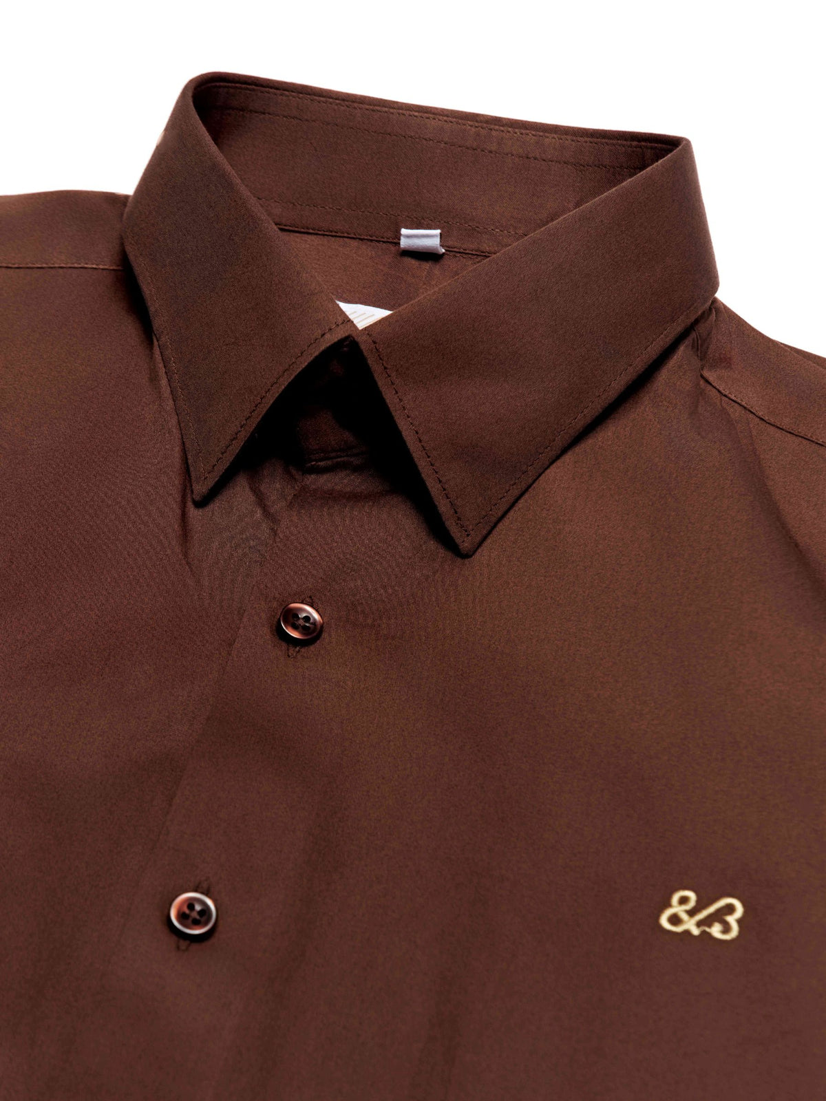 T&3s Executive Cotton Shirt - Coffee Brown