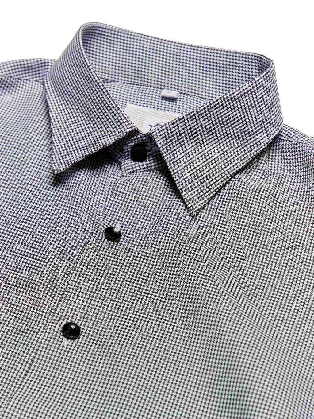 T&3s Midnight Grid Performance Button-Down Shirt - Slate Gray