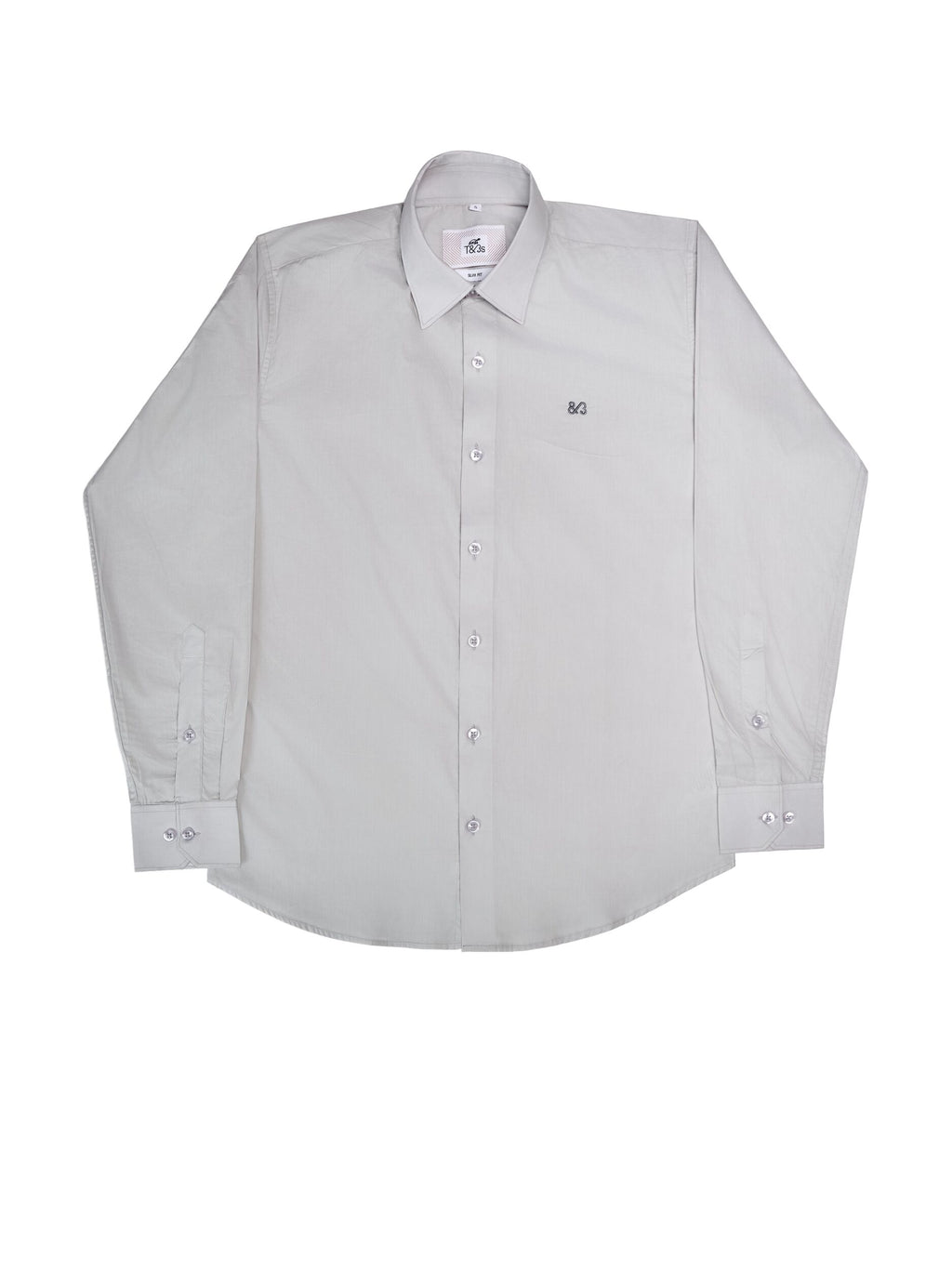     T&3s Signature Cotton Shirt- Grey