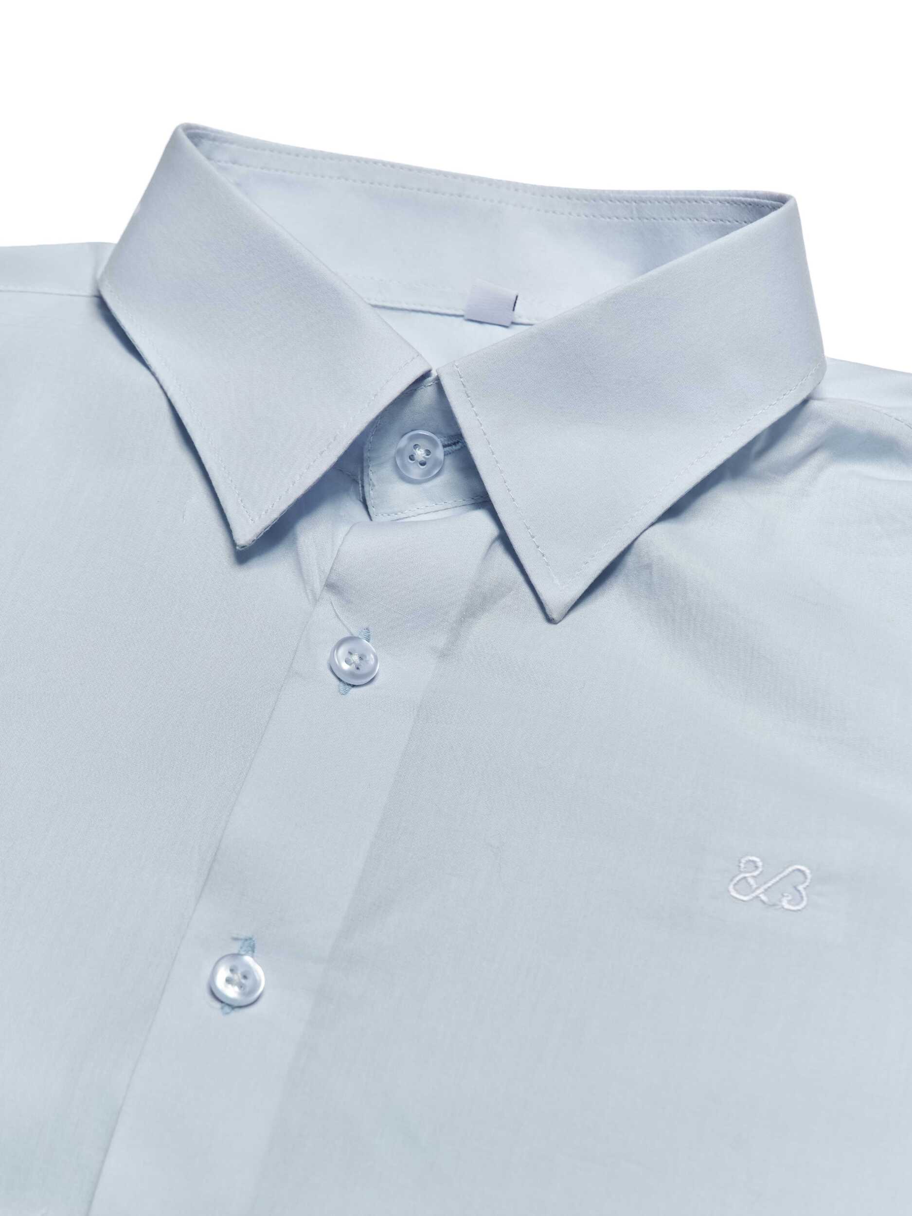     T&3s Signature Cotton Shirt- Sky blue